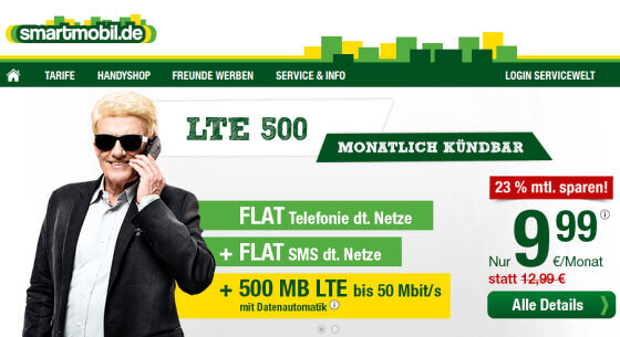 smartmobil bietet LTE Allnet-Flat für unter 10 Euro an