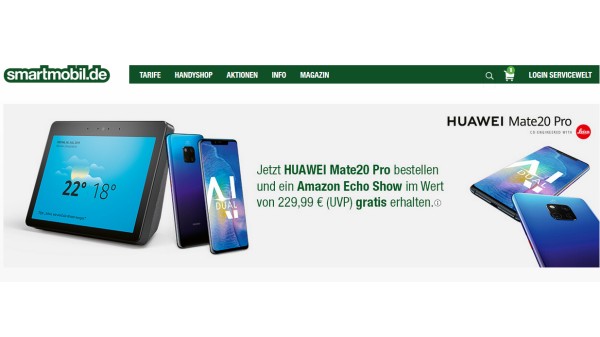 smartmobil: Huawei Mate20 Pro mit LTE Tarif und Vorbesteller-Bonus