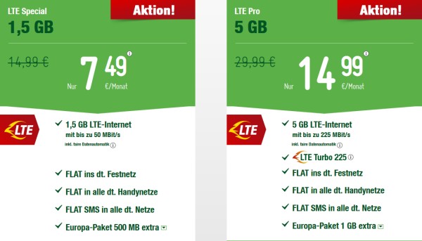 smartmobil.de: LTE Special und LTE Pro Highspeed mit 50 Prozent Rabatt