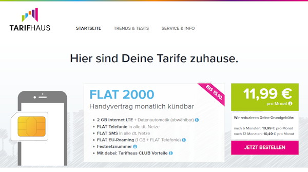 Tarifhaus Flat 2000 LTE-Tarif