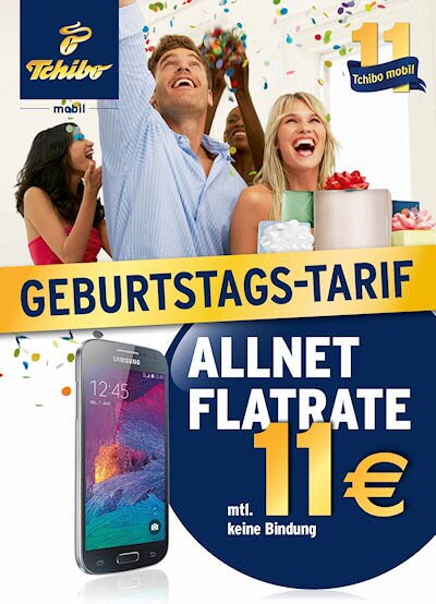 Tchibo Allnet-Flatrate zum 11. Geburtstag für 11 Euro