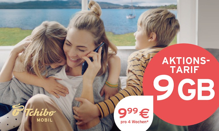 Tchibo Mobil Aktionstarif: 9 GB und Allnet-Flat für 9,99 Euro pro vier Wochen