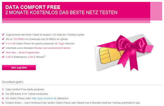 Telekom Data Comfort Free Tarif