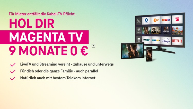 Telekom MagentaTV in den ersten neun Monaten zum Nulltarif