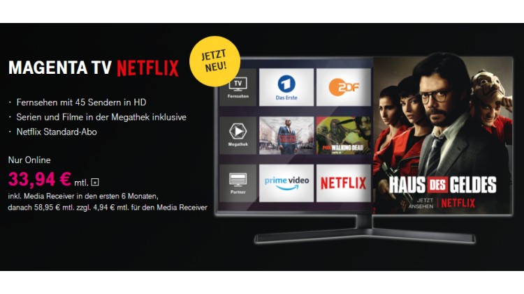 MagentaTV inklusive Netflix ab sofort buchbar