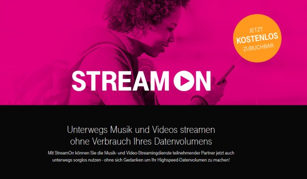StreamOn Tarif der Deutschen Telekom