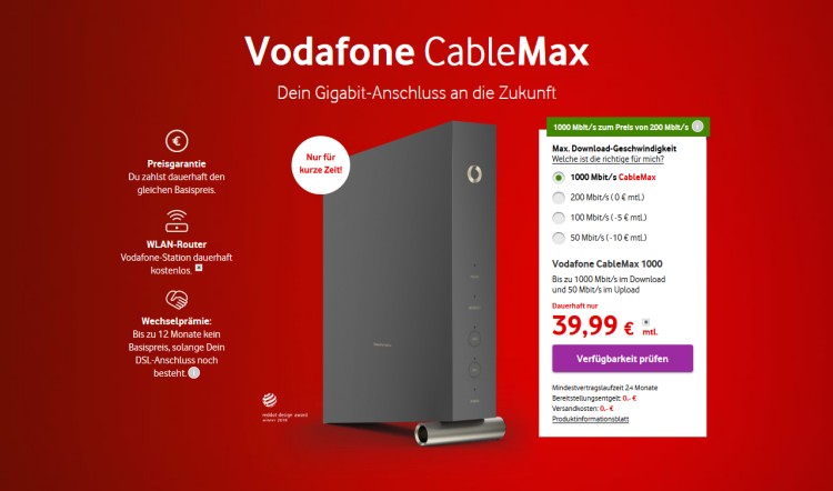 Vodafone GigaCable Max