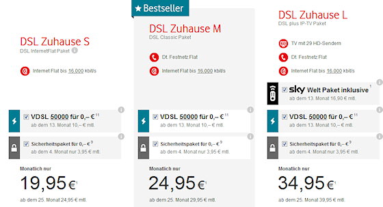 Vodafone Zuhause Plus DSL-Pakete