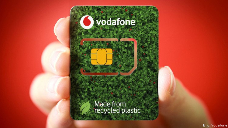 Vodafone Eco-SIM aus recyceltem Kunststoff