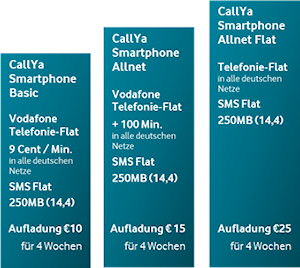 Neue Vodafone CallYa Smartphone Tarife