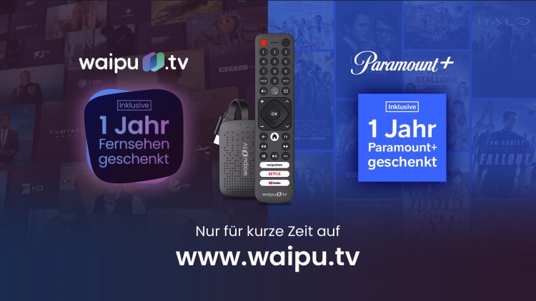 waipu.tv Perfect Plus mit Paramount+ für 1 Jahr zum 4K Stick geschenkt (Bild: waipu.tv) waipu.tv Perfect Plus mit Paramount+ für 1 Jahr zum 4K Stick geschenkt