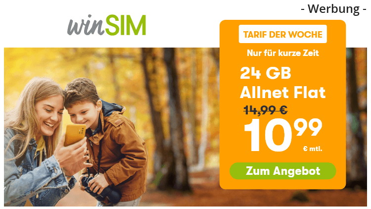 winSIM: 24 GB Allnet Flat für 10,99 Euro